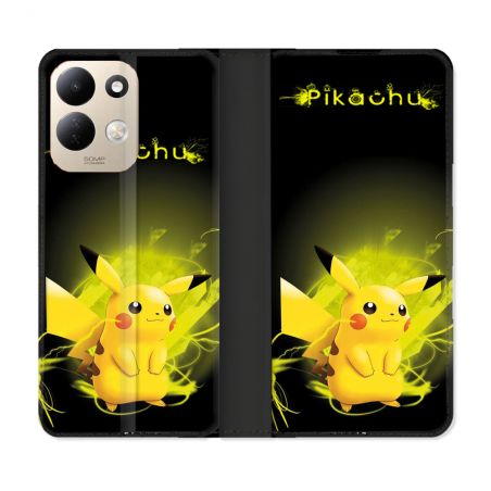 Housse Cuir Portefeuille Pour Xiaomi Redmi 17 4G / 5G Pokemon Pikachu Eclair