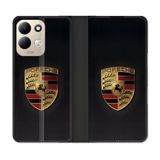 Housse Cuir Portefeuille Pour Xiaomi Redmi 17 4G / 5G Porsche Carbone