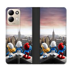 Housse Cuir Portefeuille Pour Xiaomi Redmi 17 4G / 5G Schtroumpfs New York