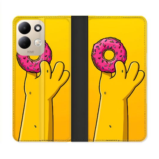 Housse Cuir Portefeuille Pour Xiaomi Redmi 17 4G / 5G Simpson Donuts