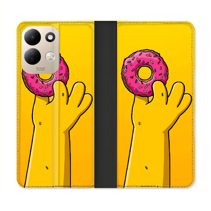 Housse Cuir Portefeuille Pour Xiaomi Redmi 17 4G / 5G Simpson Donuts