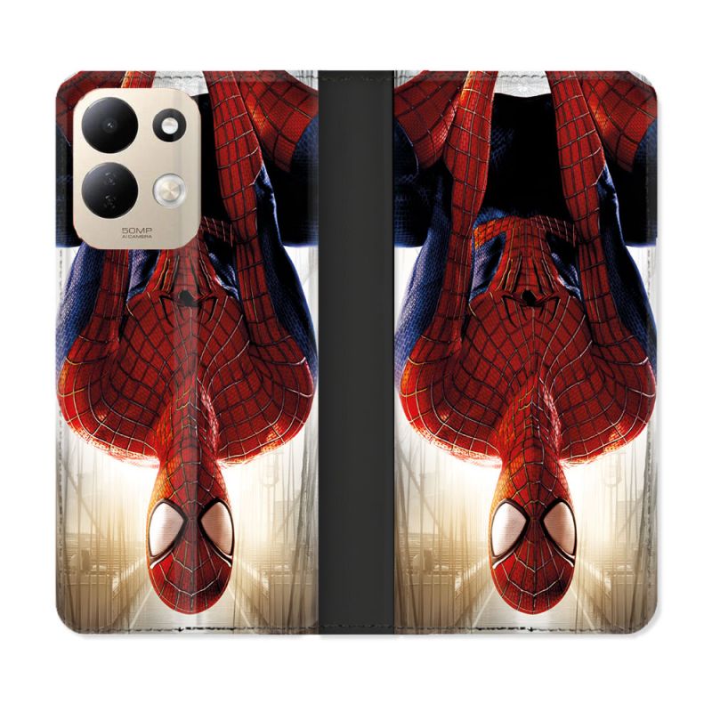 Housse Cuir Portefeuille Pour Xiaomi Redmi 17 4G / 5G Spiderman Invers