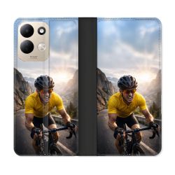 Housse Cuir Portefeuille Pour Xiaomi Redmi 17 4G / 5G Sport Cyclisme Maillot Jaune