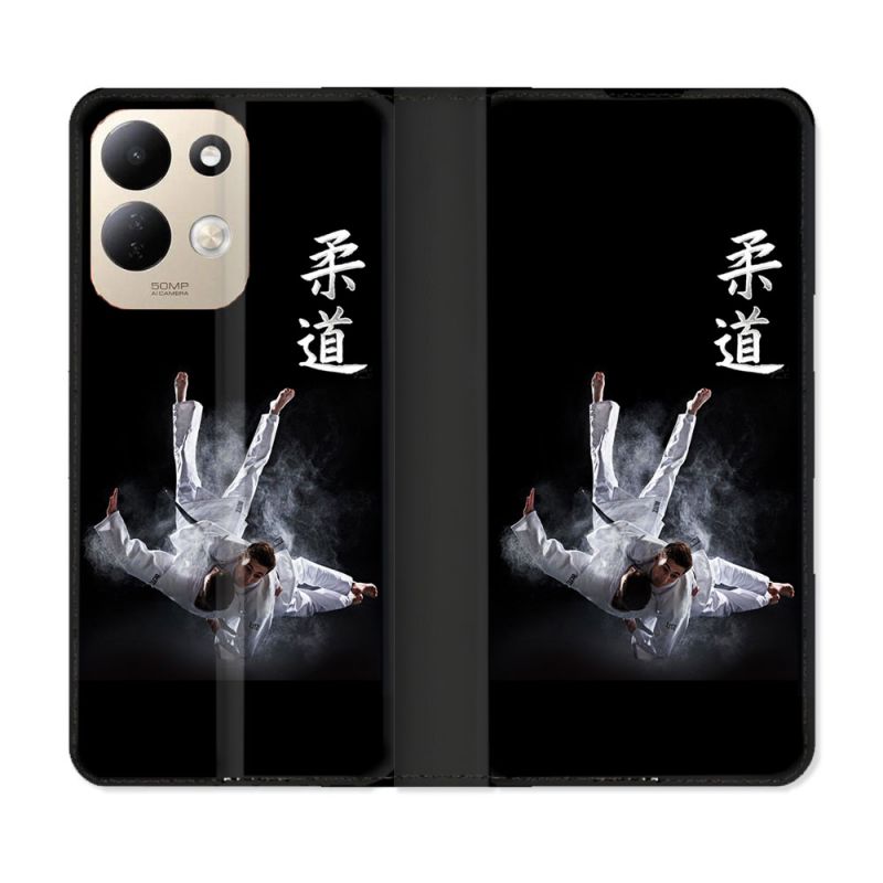 Housse Cuir Portefeuille Pour Xiaomi Redmi 17 4G / 5G Sport Judo Noir