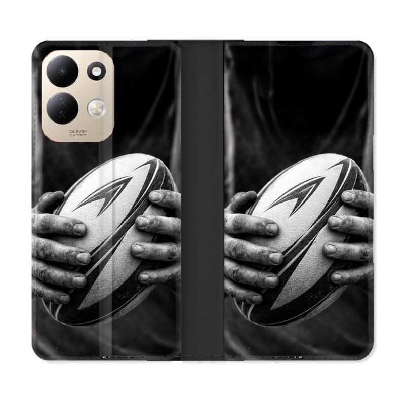 Housse Cuir Portefeuille Pour Xiaomi Redmi 17 4G / 5G Sport Rugby Ballon Moderne