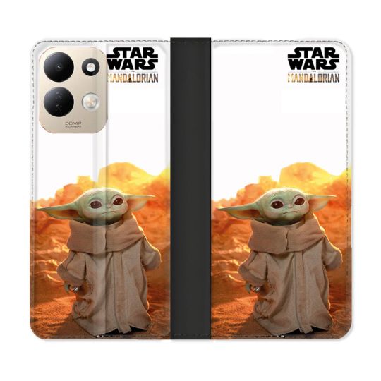Housse Cuir Portefeuille Pour Xiaomi Redmi 17 4G / 5G Star Wars - Yoda bebe soleil