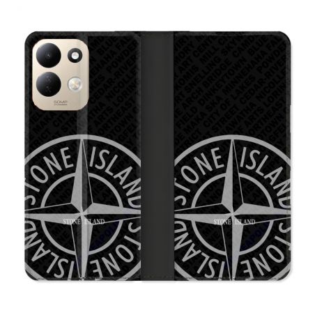 Housse Cuir Portefeuille Pour Xiaomi Redmi 17 4G / 5G Stone Island Gris