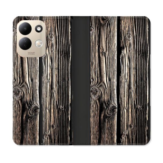 Housse Cuir Portefeuille Pour Xiaomi Redmi 17 4G / 5G Texture Bois
