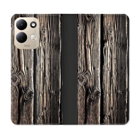 Housse Cuir Portefeuille Pour Xiaomi Redmi 17 4G / 5G Texture Bois