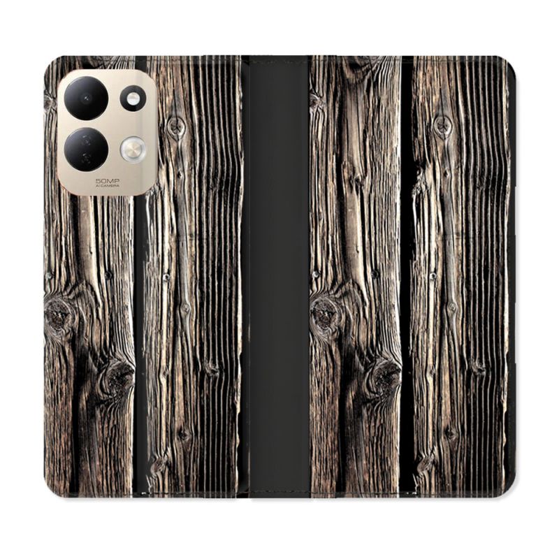 Housse Cuir Portefeuille Pour Xiaomi Redmi 17 4G / 5G Texture Bois