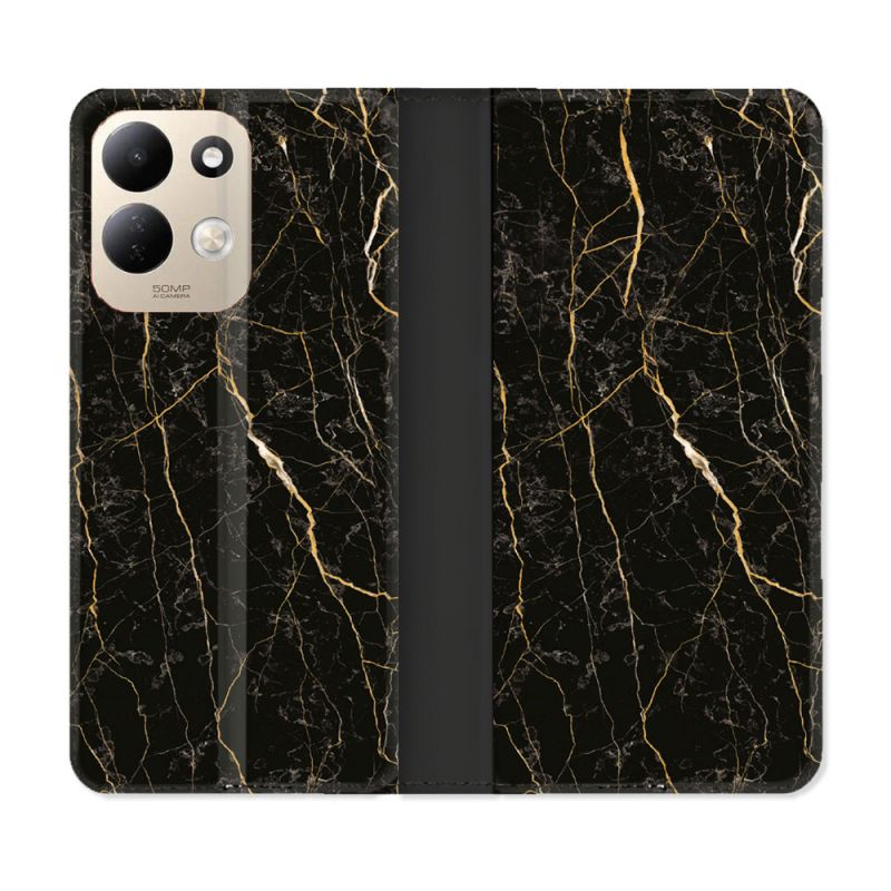 Housse Cuir Portefeuille Pour Xiaomi Redmi 17 4G / 5G Texture Marbre Noir