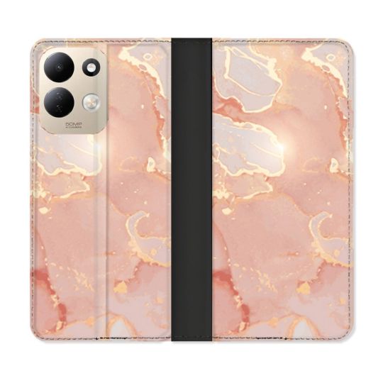 Housse Cuir Portefeuille Pour Xiaomi Redmi 17 4G / 5G Texture Marbre Rose