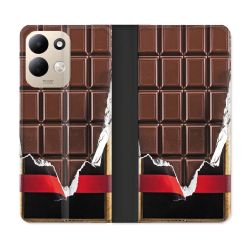 Housse Cuir Portefeuille Pour Xiaomi Redmi 17 4G / 5G Texture Trompe Oeil Chocolat