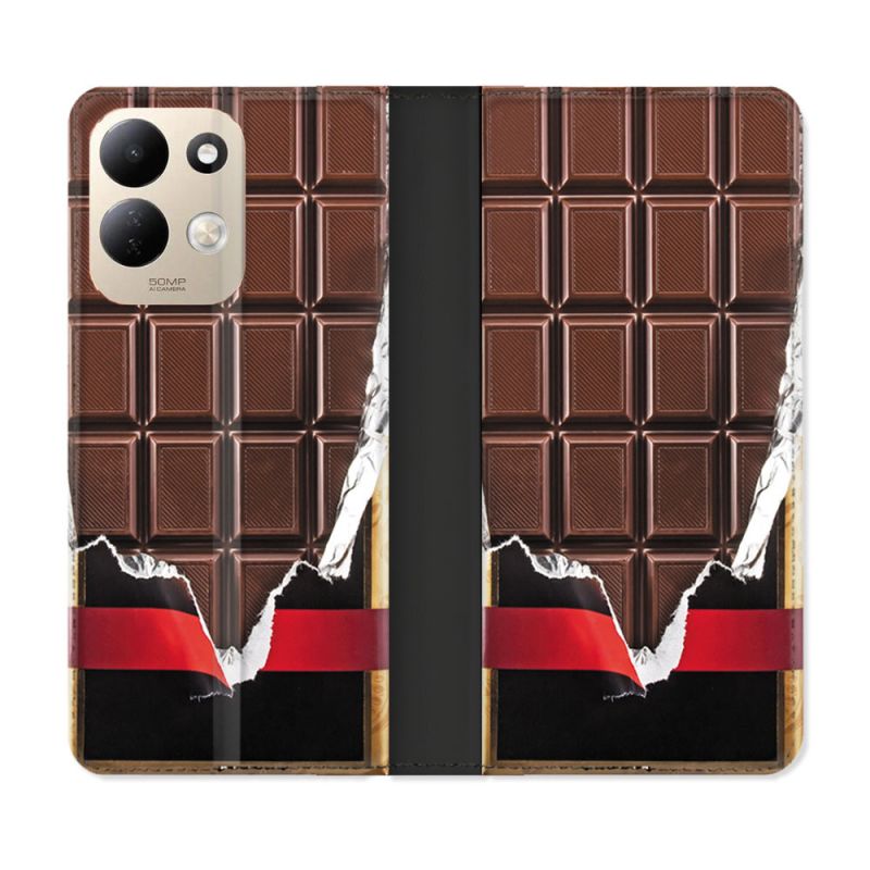 Housse Cuir Portefeuille Pour Xiaomi Redmi 17 4G / 5G Texture Trompe Oeil Chocolat