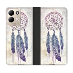 Housse Cuir Portefeuille Pour Xiaomi Redmi 17 4G / 5G Zen Attrape Reve Blanc