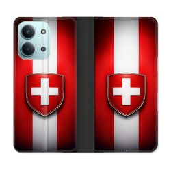 Housse Cuir Portefeuille Pour Xiaomi Redmi 17C 5G Voyage Drapeau Suisse