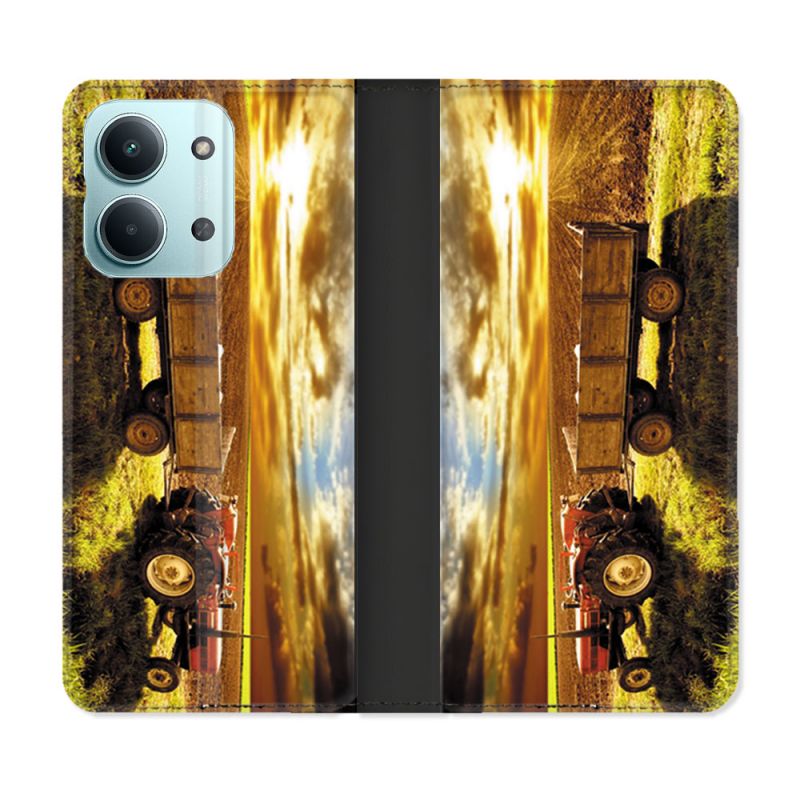 Housse Cuir Portefeuille Pour Xiaomi Redmi 17C 5G Agriculture Tracteur Color