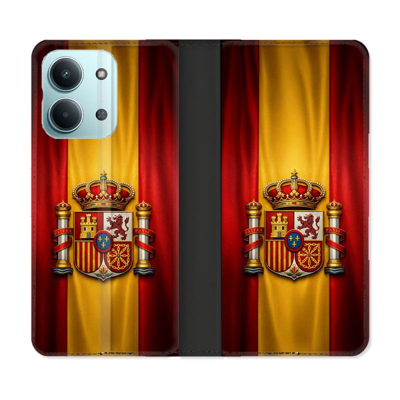 Housse Cuir Portefeuille Pour Xiaomi Redmi 17C 5G Voyage Drapeau Espagne