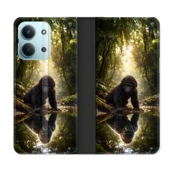 Housse Cuir Portefeuille Pour Xiaomi Redmi 17C 5G Animal Gorille Reflet