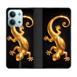 Housse Cuir Portefeuille Pour Xiaomi Redmi 17C 5G Animal Lezard Noir 2026