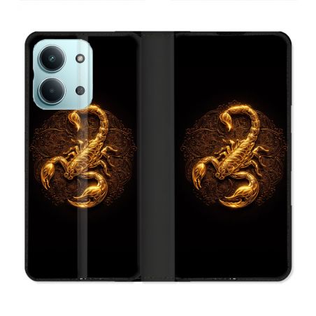 Housse Cuir Portefeuille Pour Xiaomi Redmi 17C 5G Animal Scorpion Fresque 2026
