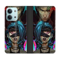 Housse Cuir Portefeuille Pour Xiaomi Redmi 17C 5G Arcane Jinx Bleu
