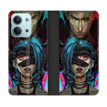 Housse Cuir Portefeuille Pour Xiaomi Redmi 17C 5G Arcane Jinx Bleu