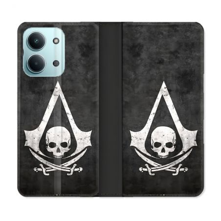 Housse Cuir Portefeuille Pour Xiaomi Redmi 17C 5G Assassin Creed Tete Mort