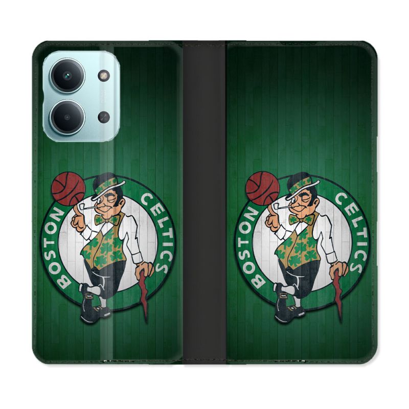 Housse Cuir Portefeuille Pour Xiaomi Redmi 17C 5G Basket Boston Celtics