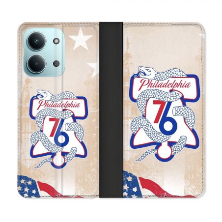 Housse Cuir Portefeuille Pour Xiaomi Redmi 17C 5G Basket Philadelphia 76ers