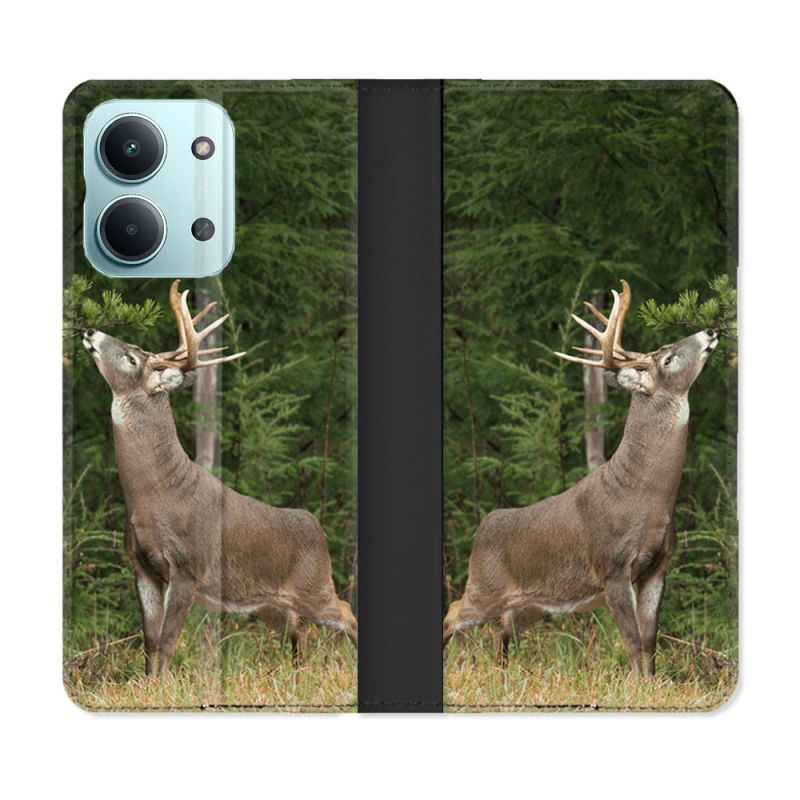 Housse Cuir Portefeuille Pour Xiaomi Redmi 17C 5G Chasse Cerf