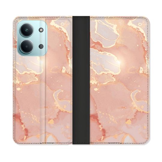 Housse Cuir Portefeuille Pour Xiaomi Redmi 17C 5G Texture Marbre Rose