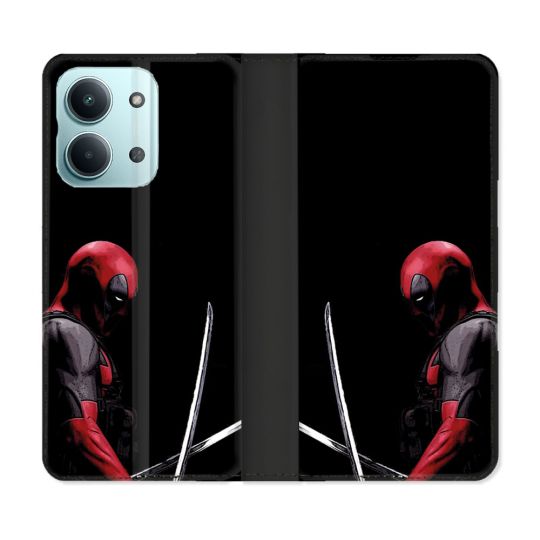Housse Cuir Portefeuille Pour Xiaomi Redmi 17C 5G Deadpool Epee