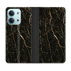 Housse Cuir Portefeuille Pour Xiaomi Redmi 17C 5G Texture Marbre Noir