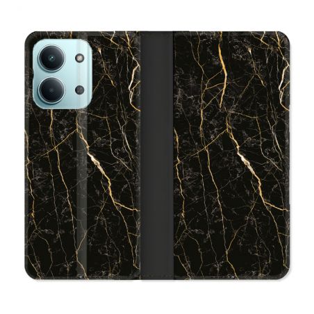 Housse Cuir Portefeuille Pour Xiaomi Redmi 17C 5G Texture Marbre Noir
