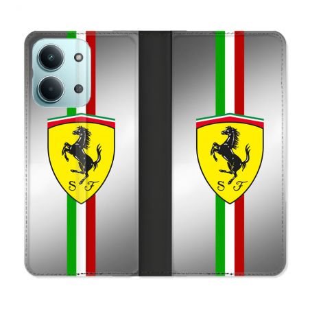 Housse Cuir Portefeuille Pour Xiaomi Redmi 17C 5G Ferrari Ligne
