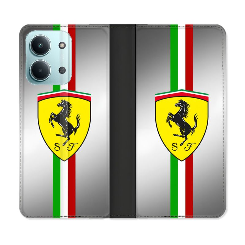 Housse Cuir Portefeuille Pour Xiaomi Redmi 17C 5G Ferrari Ligne