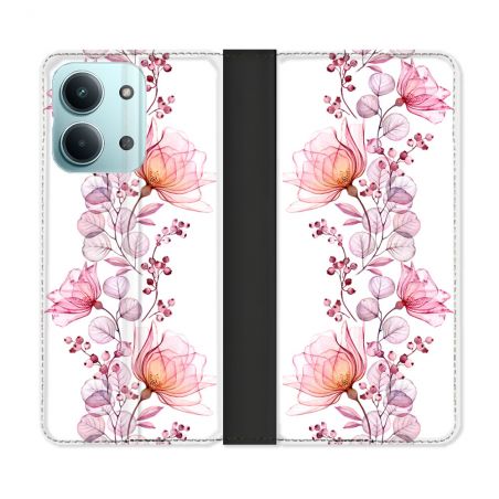 Housse Cuir Portefeuille Pour Xiaomi Redmi 17C 5G Fleur Eclosion