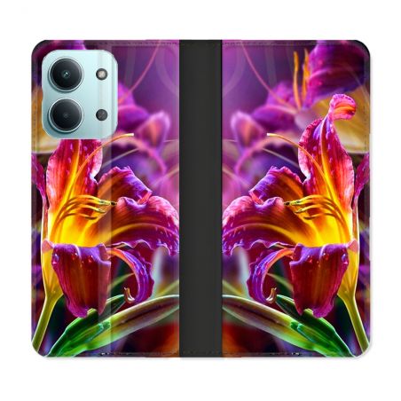 Housse Cuir Portefeuille Pour Xiaomi Redmi 17C 5G Fleur Lys Color