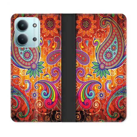 Housse Cuir Portefeuille Pour Xiaomi Redmi 17C 5G Fleur Psychedelic