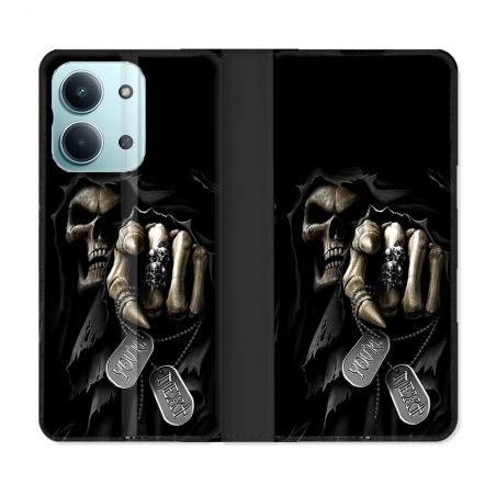 Housse Cuir Portefeuille Pour Xiaomi Redmi 17C 5G Tete de Mort Your Next