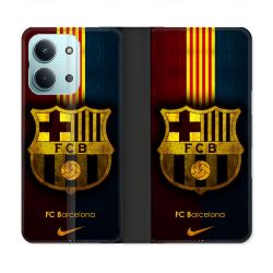 Housse Cuir Portefeuille Pour Xiaomi Redmi 17C 5G Foot FC Barcelone Vintage
