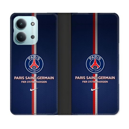 Housse Cuir Portefeuille Pour Xiaomi Redmi 17C 5G Foot PSG Fier