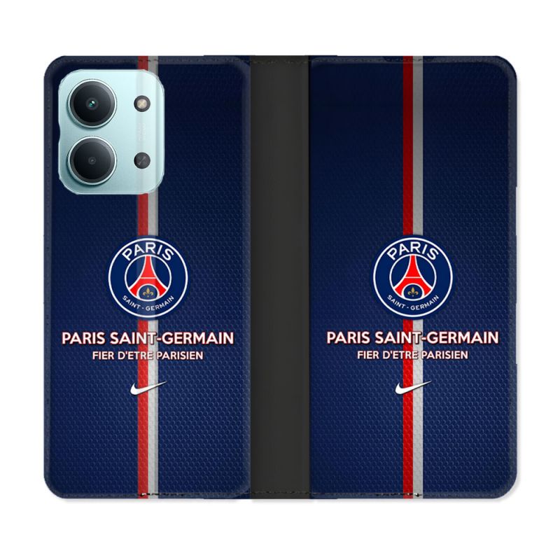 Housse Cuir Portefeuille Pour Xiaomi Redmi 17C 5G Foot PSG Fier