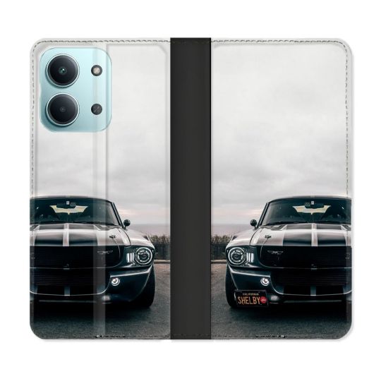 Housse Cuir Portefeuille Pour Xiaomi Redmi 17C 5G Ford Mustang GT500 Vintage