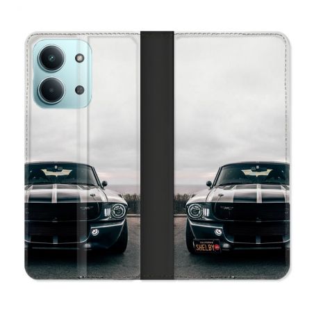 Housse Cuir Portefeuille Pour Xiaomi Redmi 17C 5G Ford Mustang GT500 Vintage