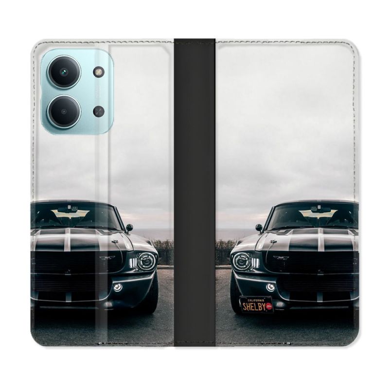 Housse Cuir Portefeuille Pour Xiaomi Redmi 17C 5G Ford Mustang GT500 Vintage