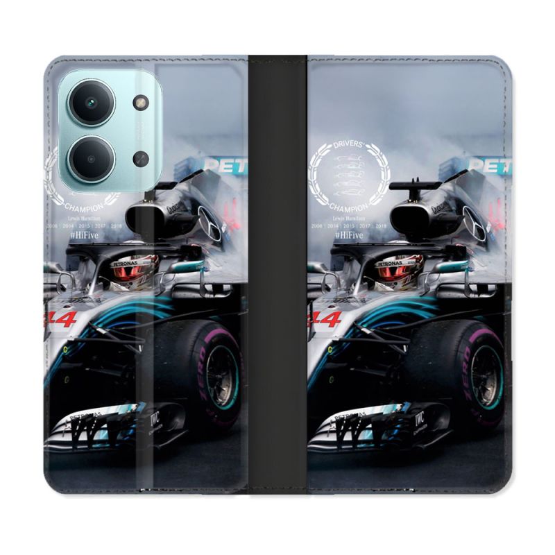 Housse Cuir Portefeuille Pour Xiaomi Redmi 17C 5G Formule 1 F1 Mercedes Petronas