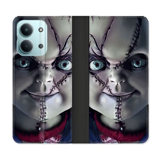 Housse Cuir Portefeuille Pour Xiaomi Redmi 17C 5G Horreur Chucky Cicatrice