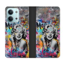 Housse Cuir Portefeuille Pour Xiaomi Redmi 17C 5G Street Art Maryline Monroe